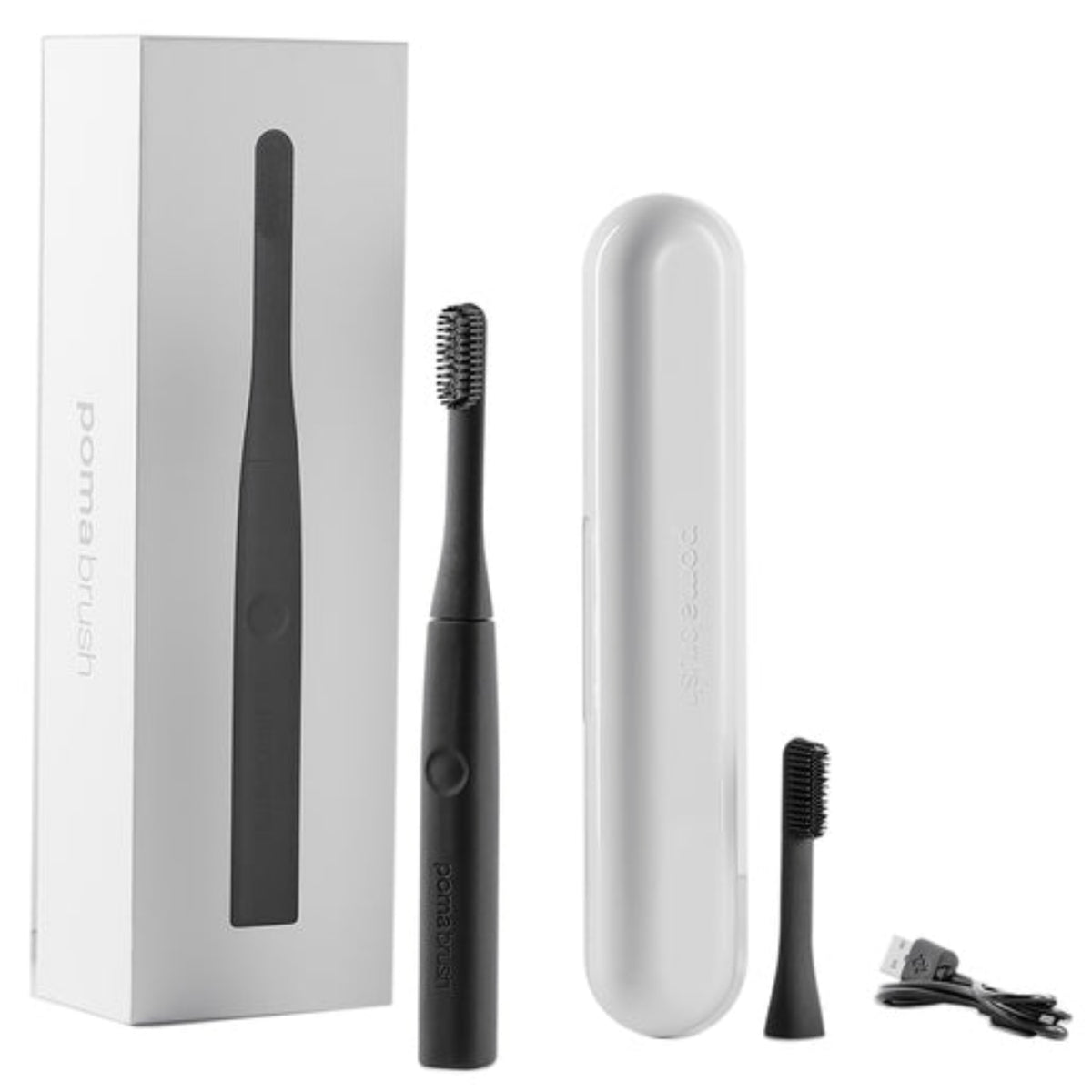 Pomabrush - Sonic Toothbrush Set - Black & White