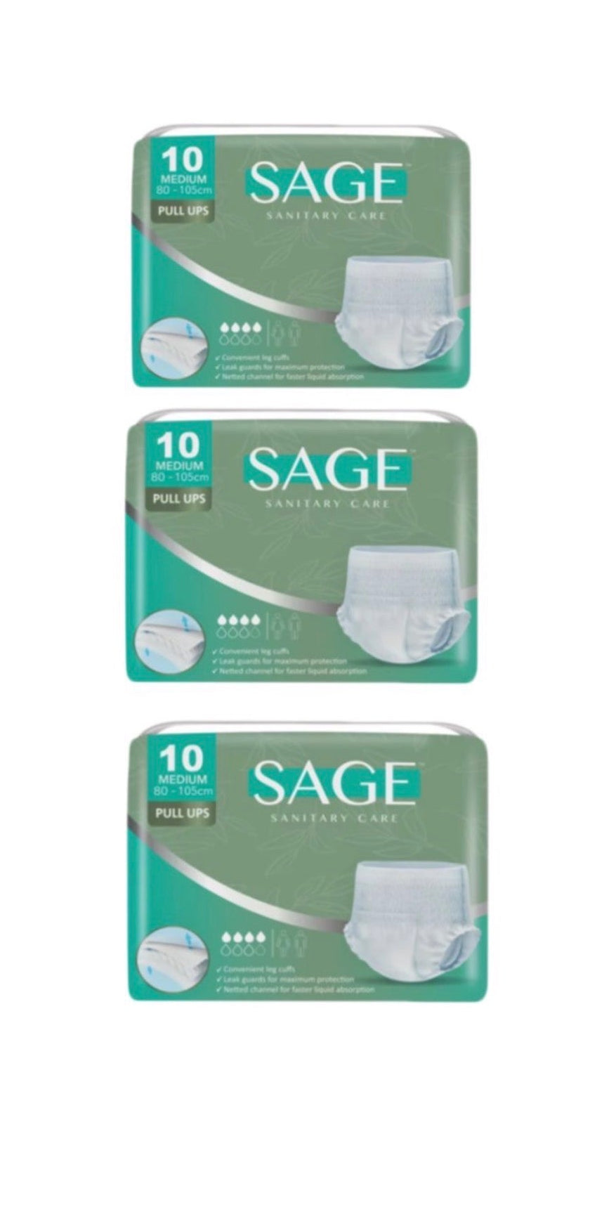 3 x Sage Adult Nappies - XL