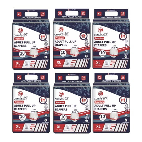 6 X Clinihealth XL Premium Adult Nappies