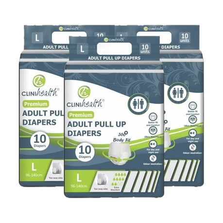 3 x Clini Health Adult Pull Up Diapers Large