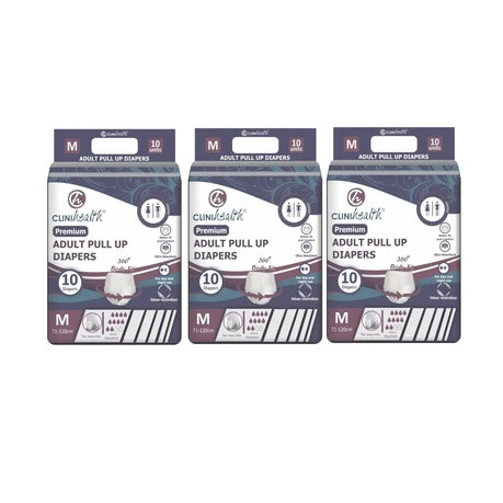 3 x CliniHealth Medium Premium Adult Daipers